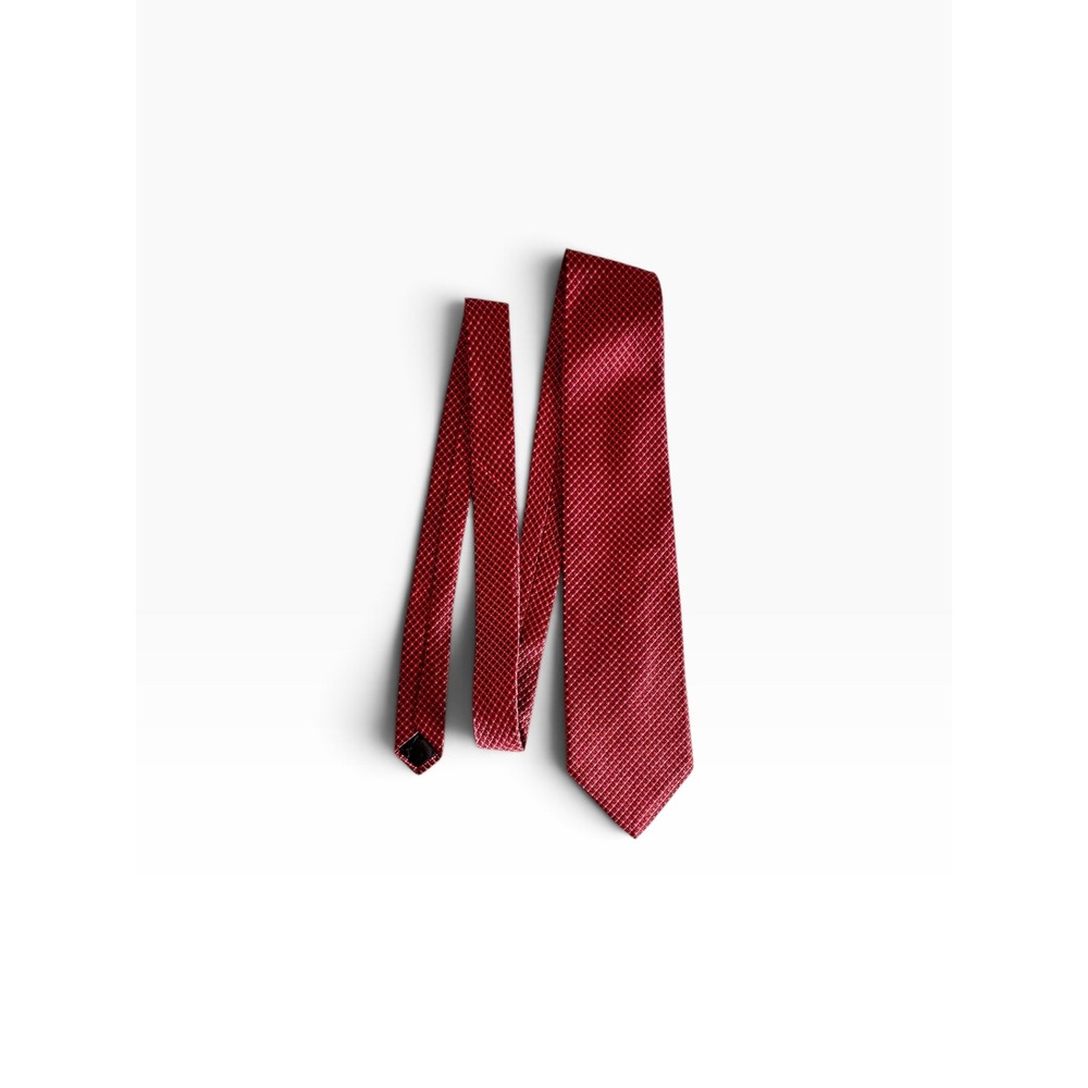 Brooks Brothers 346 3.75" Necktie Mens Red Silk Geometric Diamond Classic EUC